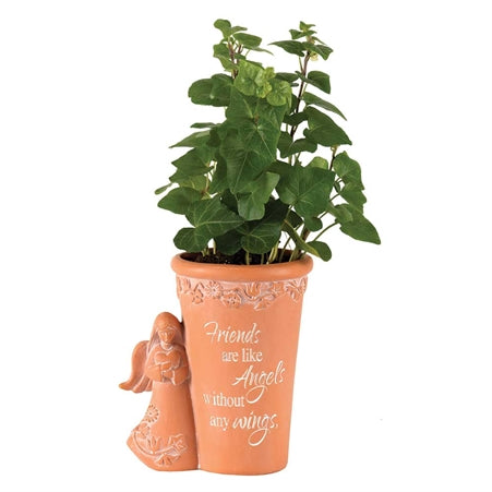 Dicksons Friends Are Like Angels Without Any Wings 5 x 4 inch Resin Flower Pot
