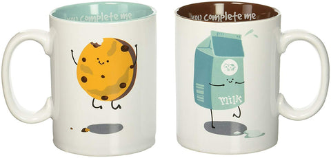 Pavilion 74705 Late Night Snacks Milk & Cookies Complimentary Coffee Mugs,18 oz, Multicolor