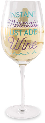 Pavilion 66583 Mermaid Girl-Instant Mermaid Just Add Wine-12 oz Crystal Wine Glass 12 o