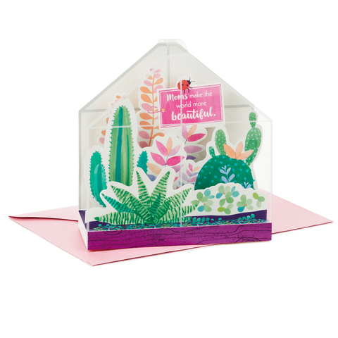 Hallmark Moms Make the World More Beautiful Terrarium Pop Up Mother's Day Card